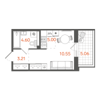 Студия № 232 Корп.: 1 , Секция 3  в ЖК STAVNI Обводный