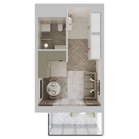 Студия № 291 Корп.: 1 , Секция 4  в ЖК STAVNI Обводный