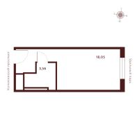Студия № Н-12.37 Корп.: 1 , Секция 1  в ЖК Saan