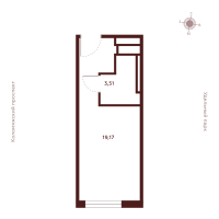 Студия № Н-14.2 Корп.: 1 , Секция 1  в ЖК Saan