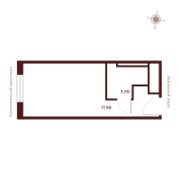 Студия № Н-18.16 Корп.: 1 , Секция 1  в ЖК Saan