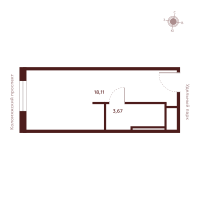 Студия № Н-14.17 Корп.: 1 , Секция 1  в ЖК Saan