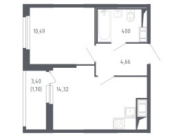 1 ккв № 477 Корп.: 7.2 , Секция 5  в ЖК Сандэй