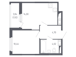 1 ккв № 211 Корп.: 7.2 , Секция 3  в ЖК Сандэй