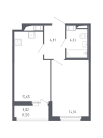 2 ккв (Евро) № 31 Корп.: 7.3 , Секция 1  в ЖК Сандэй