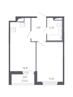 2 ккв (Евро) № 77 Корп.: 7.3 , Секция 3  в ЖК Сандэй