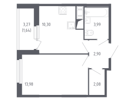 1 ккв № 286 Корп.: 7.2 , Секция 4  в ЖК Сандэй