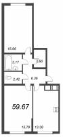 2 ккв № Г-01-08 Корп.: 5.2 , Секция Г  в ЖК Сандэй