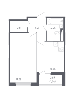 1 ккв № 44 Корп.: 7.3 , Секция 2  в ЖК Сандэй