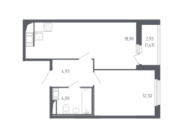 2 ккв (Евро) № 480 Корп.: 7.2 , Секция 5  в ЖК Сандэй