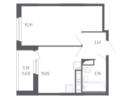 1 ккв № 478 Корп.: 7.2 , Секция 5  в ЖК Сандэй