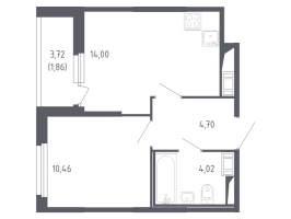 1 ккв № 127 Корп.: 7.2 , Секция 3  в ЖК Сандэй