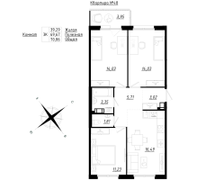 4 ккв (Евро) № 48 Корп.: 1 , Секция 2  в ЖК Счастье 2.0