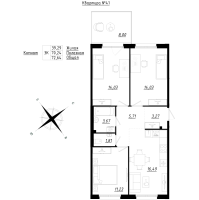 4 ккв (Евро) № 41 Корп.: 1 , Секция 2  в ЖК Счастье 2.0