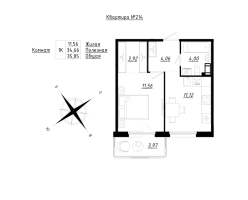 1 ккв № 214 Корп.: 1 , Секция 6  в ЖК Счастье 2.0