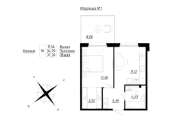 1 ккв № 7 Корп.: 1 , Секция 1  в ЖК Счастье 2.0