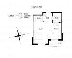 1 ккв № 95 Корп.: 2 , Секция 4  в ЖК Счастье 2.0
