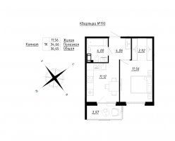 1 ккв № 193 Корп.: 2 , Секция 7  в ЖК Счастье 2.0