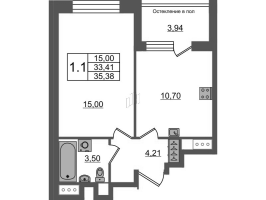 1 ккв № 1657 Корп.: 1.2 , Секция 4.2  в ЖК Сенат