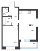 2 ккв (Евро) № 288 Корп.: 1.1 , Секция 2.1  в ЖК Сенат