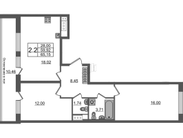 3 ккв (Евро) № 895 Корп.: 1.1 , Секция 3.2  в ЖК Сенат