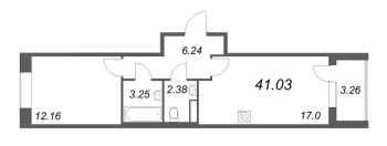 2 ккв (Евро) № 1078 Корп.: 1.2 , Секция 3.1  в ЖК Сенат