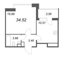 1 ккв № 573 Корп.: 1.2 , Секция 2.1  в ЖК Сенат