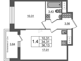 2 ккв (Евро) № 74 Корп.: 1.2 , Секция 1.1  в ЖК Сенат