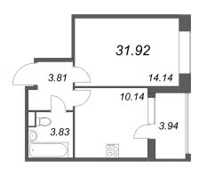 1 ккв № 1472 Корп.: 1.2 , Секция 4.1  в ЖК Сенат