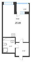 Студия № 295 Корп.: 1.2 , Секция 1.2  в ЖК Сенат