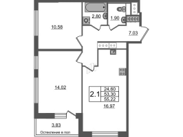 3 ккв (Евро) № 651 Корп.: 1.1 , Секция 2.4  в ЖК Сенат