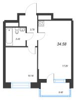 2 ккв (Евро) № 744 Корп.: 1.1 , Секция 3.1  в ЖК Сенат