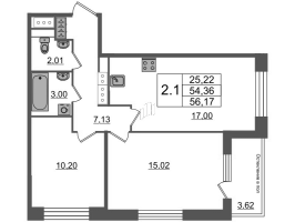 3 ккв (Евро) № 847 Корп.: 1.2 , Секция 2.3  в ЖК Сенат