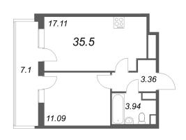 2 ккв (Евро) № 1310 Корп.: 1.2 , Секция 3.2  в ЖК Сенат