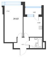 1 ккв № 751 Корп.: 1.1 , Секция 3.1  в ЖК Сенат