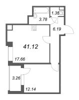 2 ккв (Евро) № 1079 Корп.: 1.2 , Секция 3.1  в ЖК Сенат