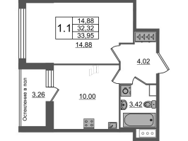 1 ккв № 654 Корп.: 1.1 , Секция 2.4  в ЖК Сенат