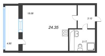 Студия № 306 Корп.: 1.2 , Секция 1.2  в ЖК Сенат