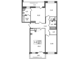 4 ккв (Евро) № 467 Корп.: 1.1 , Секция 2.3  в ЖК Сенат