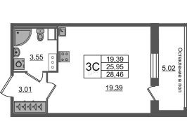 Студия № 601 Корп.: 1.1 , Секция 2.4  в ЖК Сенат