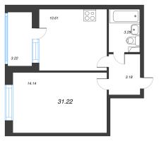 1 ккв № 160 Корп.: 1.1 , Секция 1.2  в ЖК Сенат