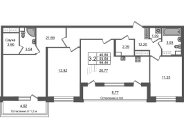 4 ккв (Евро) № 471 Корп.: 1.1 , Секция 2.3  в ЖК Сенат