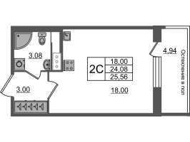 Студия № 642 Корп.: 1.1 , Секция 2.4  в ЖК Сенат