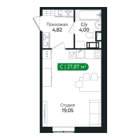 Студия № 169 Корп.: 3 Уч. 15 , Секция 7  в ЖК Сертолово Парк