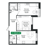 2 ккв № 435 Корп.: 4 Уч. 16 , Секция 13  в ЖК Сертолово Парк