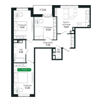 4 ккв (Евро) № 16 Корп.: 3 Уч. 15 , Секция 2  в ЖК Сертолово Парк