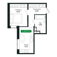 1 ккв № 231 Корп.: 2 Уч. 13 , Секция 8  в ЖК Сертолово Парк