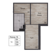 1 ккв № 356 Корп.: 2 Уч. 13 , Секция 11  в ЖК Сертолово Парк