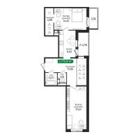 2 ккв № 246 Корп.: 4 Уч. 16 , Секция 6  в ЖК Сертолово Парк