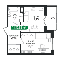 1 ккв № 386 Корп.: 4 Уч. 16 , Секция 12  в ЖК Сертолово Парк